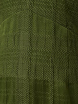 Textured Check Midi Dress | Green