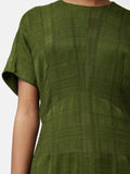 Textured Check Midi Dress | Green