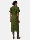 Textured Check Midi Dress | Green