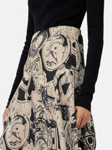 Kings & Queens Silk Skirt | Monochrome