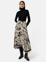 Kings & Queens Silk Skirt | Monochrome