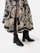 Kings & Queens Silk Skirt | Monochrome