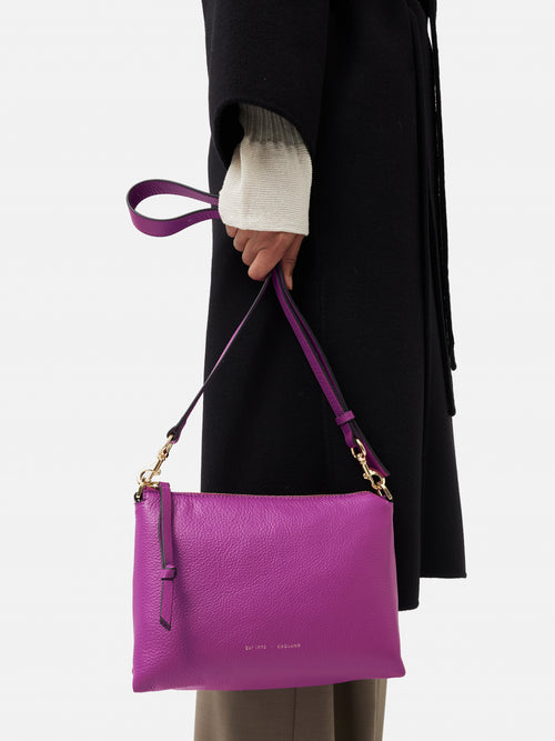 Ava Pebble Leather Crossbody | Purple Orchid
