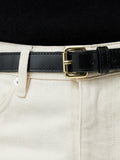 Skinny Leather Belt | Black