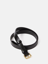 Skinny Leather Belt | Black