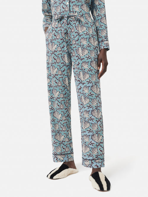 Coral Print Pyjama | Blue