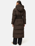 Hooded Down Maxi Puffer | Brown