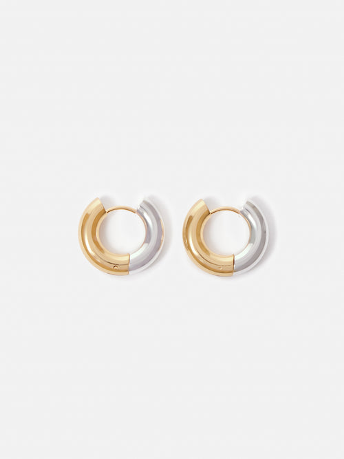 Mixed Metal Hoop Earring | Multi