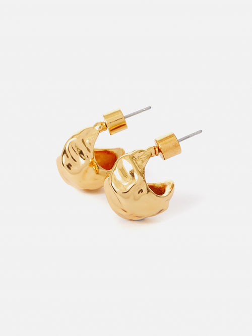 Molten Metal Hoop Earrings | Gold