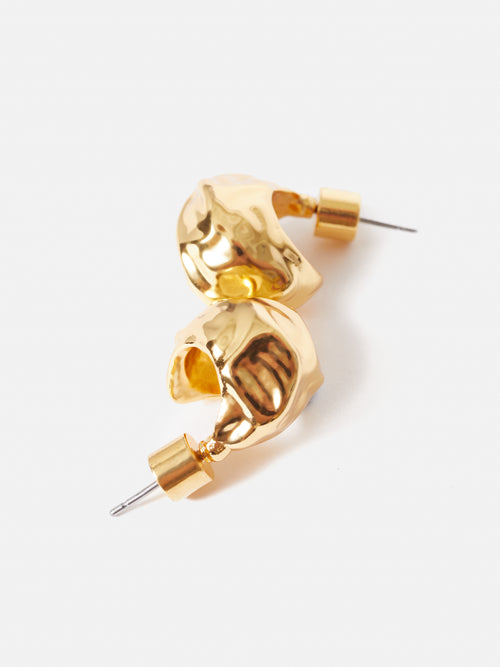 Molten Metal Hoop Earrings | Gold