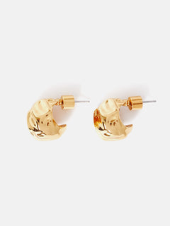 Molten Metal Hoop Earrings | Gold