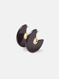 Metal Circle Resin Earrings | Burgundy