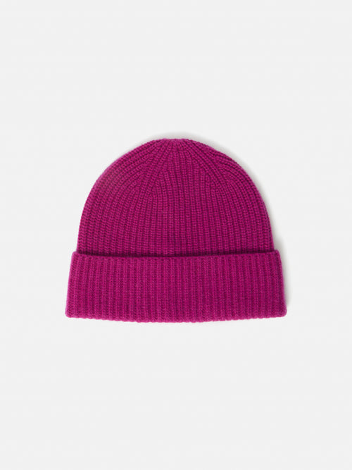 Wool Cashmere Blend Beanie | Raspberry