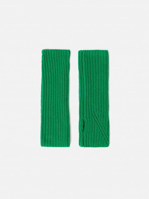 Wool Cashmere Mittens | Green