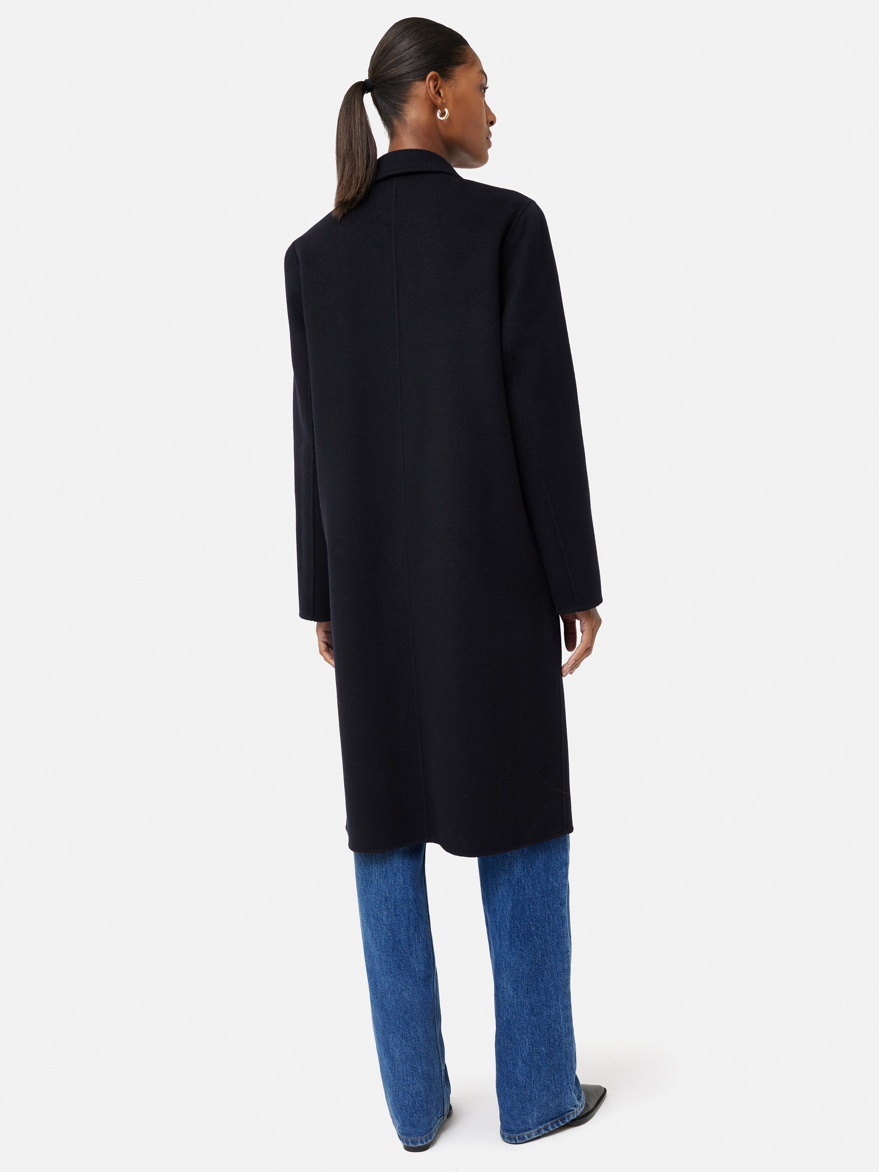 Double Face Wool Coat | Navy – Jigsaw