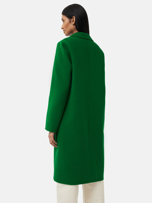 Double Faced Crombie Coat | Green
