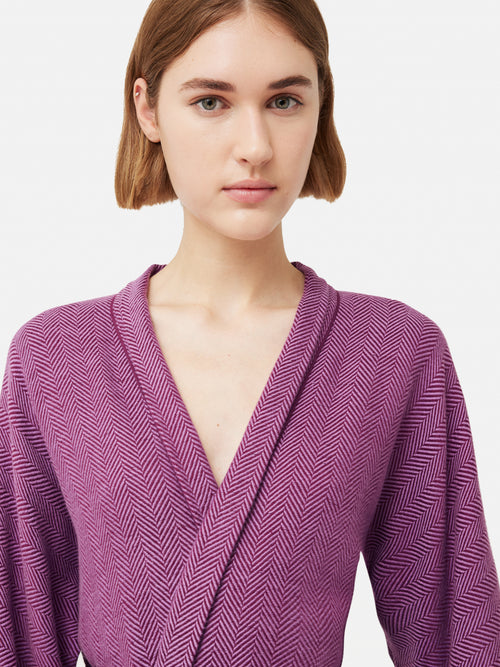 Herringbone Robe | Purple