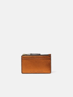 Leather Ziptop Card Holder | Copper