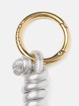 Knotted Leather Keyring | Silver