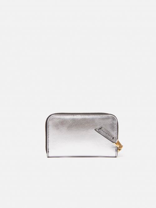Maddie Leather Small Wallet | Silver