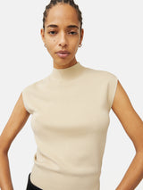 Silk Cotton Cap Sleeve Top | Cream