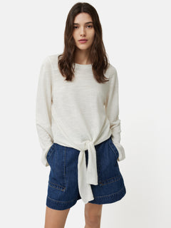 Linen Cotton Tie Top | Ivory