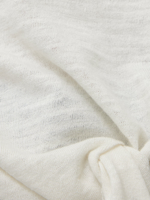 Linen Cotton Tie Jumper | Ivory