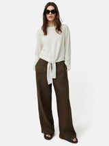 Linen Cotton Tie Top | Ivory