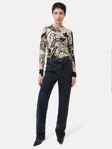 Kings & Queens Long Sleeve Top | Monochrome