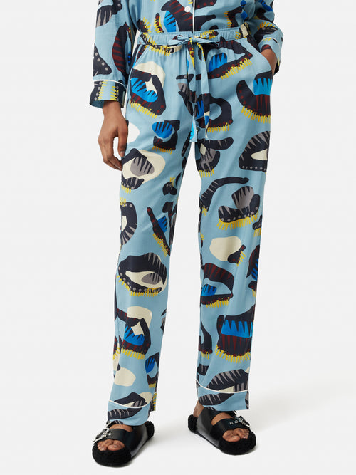Leopard Eyelash Pyjama | Blue