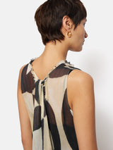 Abstract Sleeveless Dress | Monochrome