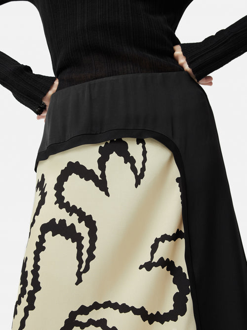 Hydra Coral Midi Skirt | Cream