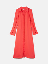 Japanese Crepe Shirt Dress | Coral
