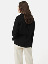 Japanese Crepe Seamed Shirt | Black