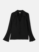 Japanese Crepe Seamed Shirt | Black