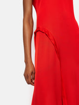 Sleeveless Asymmetric Dress | Red