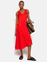 Sleeveless Asymmetric Dress | Red