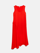Sleeveless Asymmetric Dress | Red
