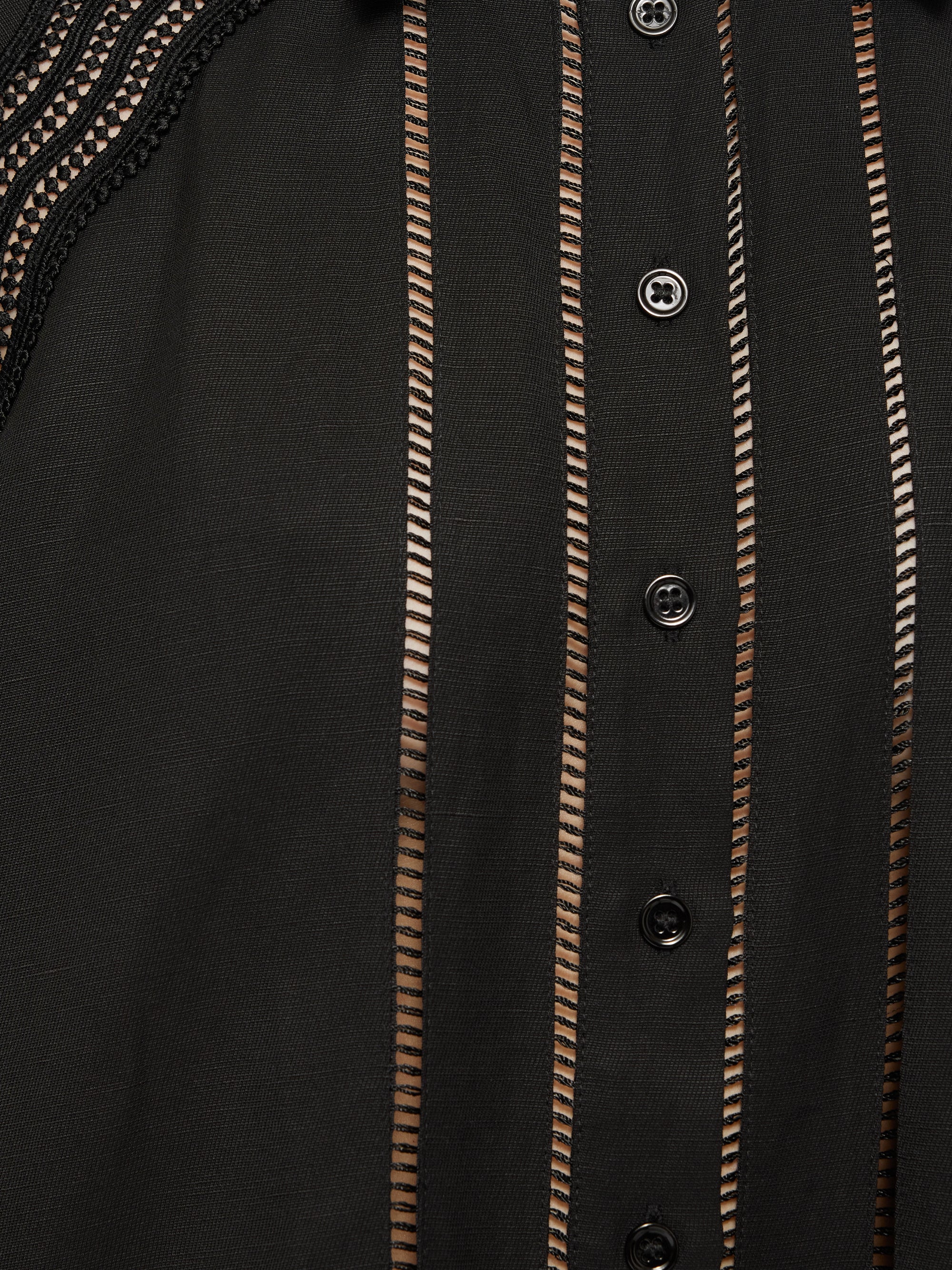 Dazy-Less Eyelet Embroidery Scallop Trim Shirt