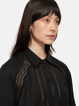 Scallop Trim Shirt | Black