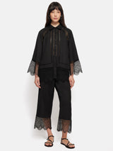 Scallop Trim Shirt | Black