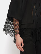 Scallop Trim Shirt | Black