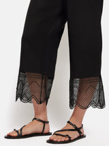 Scallop Trim Trouser | Black