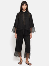 Scallop Trim Trouser | Black