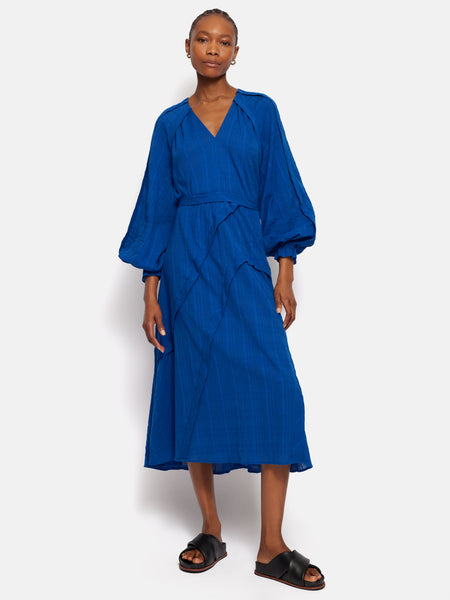 Textured Cotton Belted Dress