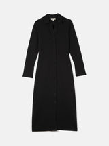 Textured Jersey Shirt Dress | Black