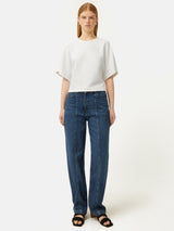 Textured Jersey Top | White