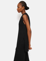 Linen Cotton Knitted Tunic | Black