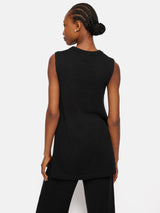 Linen Cotton Knitted Tunic | Black