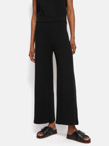 Linen Cotton Knitted Trouser | Black